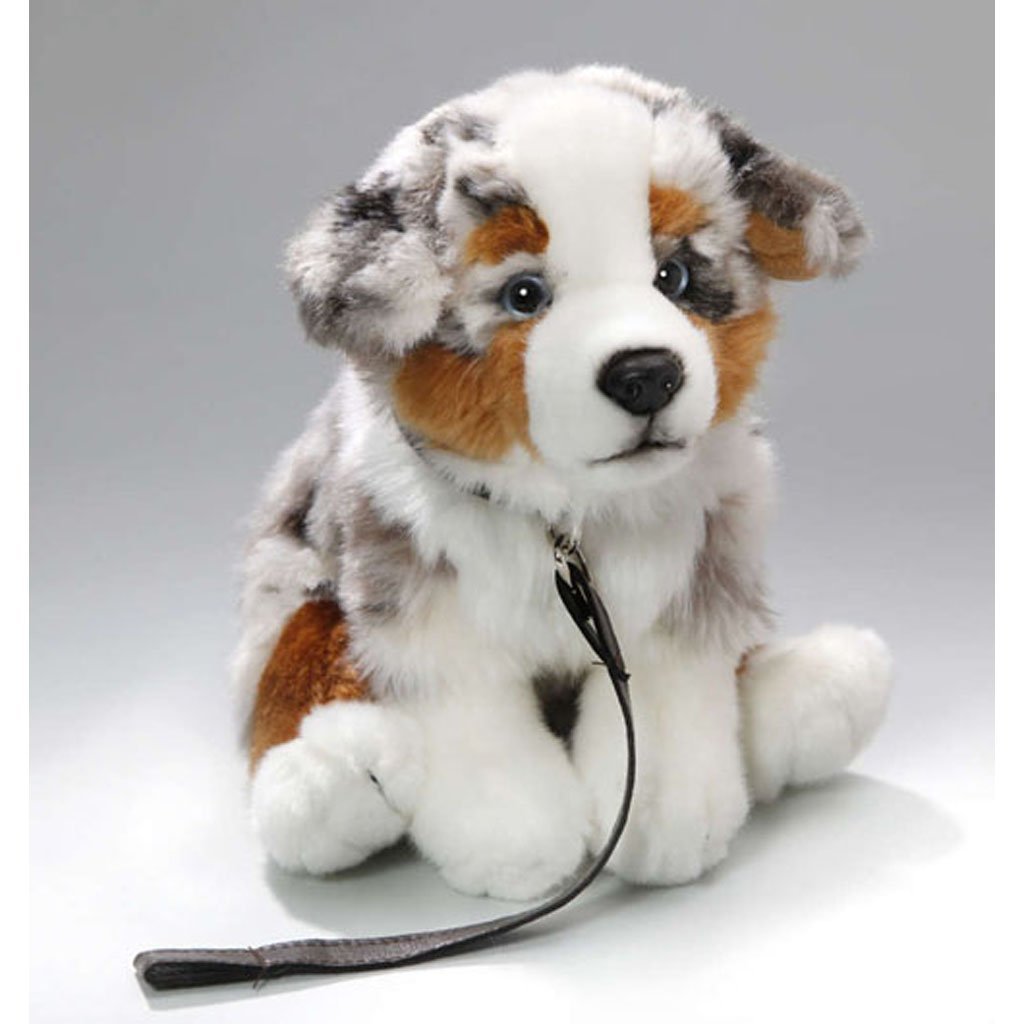 Carl Dick Australian Shepherd Dog with Lead 10.5 inches, 25cm, Plush Toy,  Soft Toy, Stuffed Animal 3428